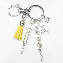 Load image into Gallery viewer, New Nurse Medical Box Medical Key Chain Needle Syringe Stethoscope Tassel Color Cute Keychain Jewelry Gift